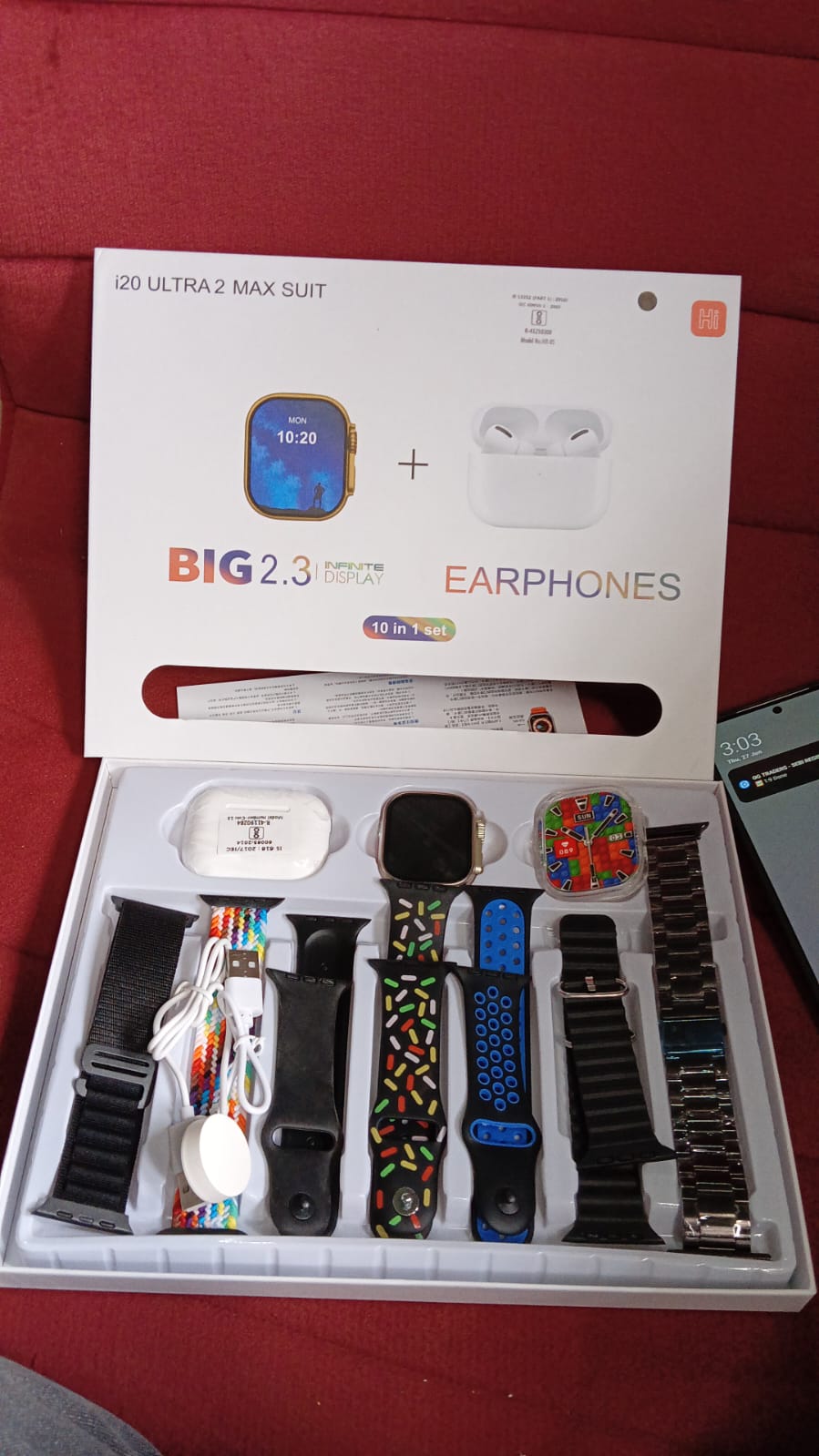 10 in1 Set Ultra Smart Bluetooth Calling Smartwatch + Earphones with Transparent Screen Guard Watch with Seven Classic Straps (Mix Color) 10 in1 Set Ultra Smart Bluetooth Calling Smartwatch + Earphones with Transparent Screen Guard Watch with Seven Classic Straps (Mix Color)